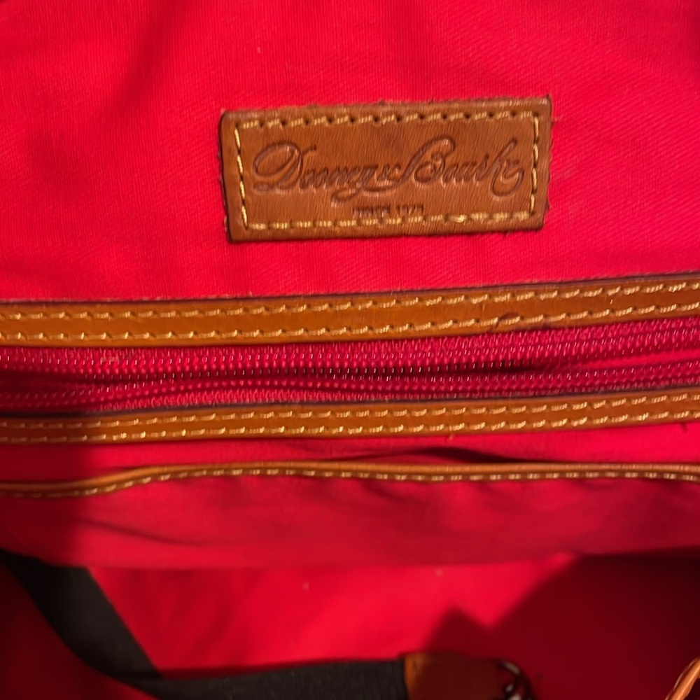 Dooney & Bourke Satchel Taupe Color Large Domed Structure Buckle Tassel Accents - Picture 6 of 15